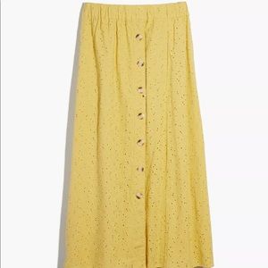 Madewell eyelet side button midi skirt